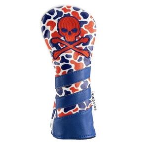Kingpins Golf Blue Red Skull Pattern Club Cover Fairway